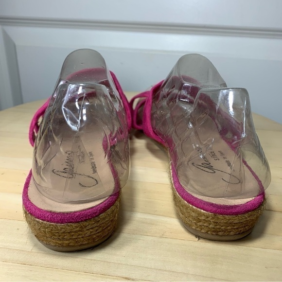 Gaimo Spain Suede Strappy Sandals Pink Low Wedge Slide On Shoes Sz 40/9 US - Picture 5 of 13